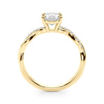 Braided Pavé Shank Oval Center Engagement Ring - Diamonds By Rothschild