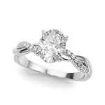 Braided Pavé Shank Oval Center Engagement Ring - Diamonds By Rothschild
