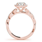 BRAIDED SHANK WITH ROUND HALO HEAD - Diamonds By Rothschild