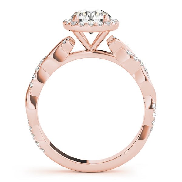 BRAIDED SHANK WITH ROUND HALO HEAD - Diamonds By Rothschild