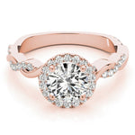BRAIDED SHANK WITH ROUND HALO HEAD - Diamonds By Rothschild