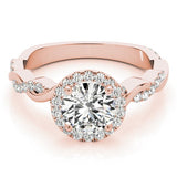BRAIDED SHANK WITH ROUND HALO HEAD - Diamonds By Rothschild
