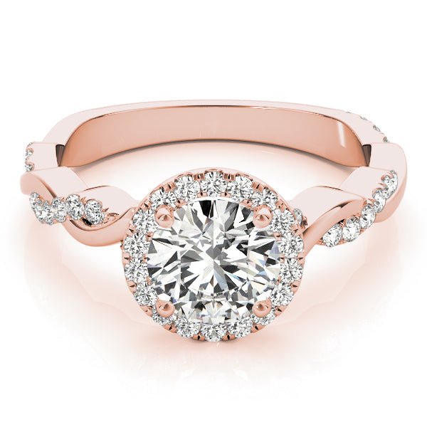 BRAIDED SHANK WITH ROUND HALO HEAD - Diamonds By Rothschild
