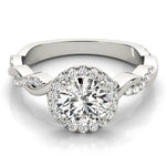 BRAIDED SHANK WITH ROUND HALO HEAD - Diamonds By Rothschild