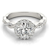 BRAIDED SHANK WITH ROUND HALO HEAD - Diamonds By Rothschild
