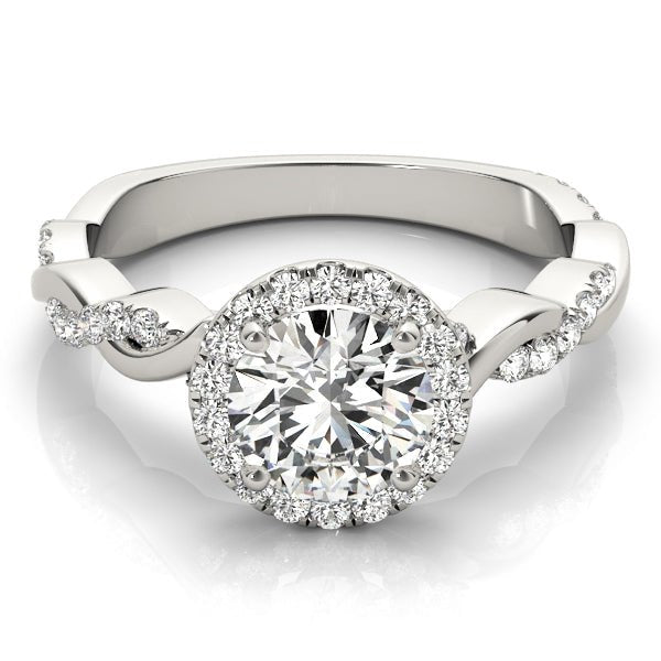 BRAIDED SHANK WITH ROUND HALO HEAD - Diamonds By Rothschild