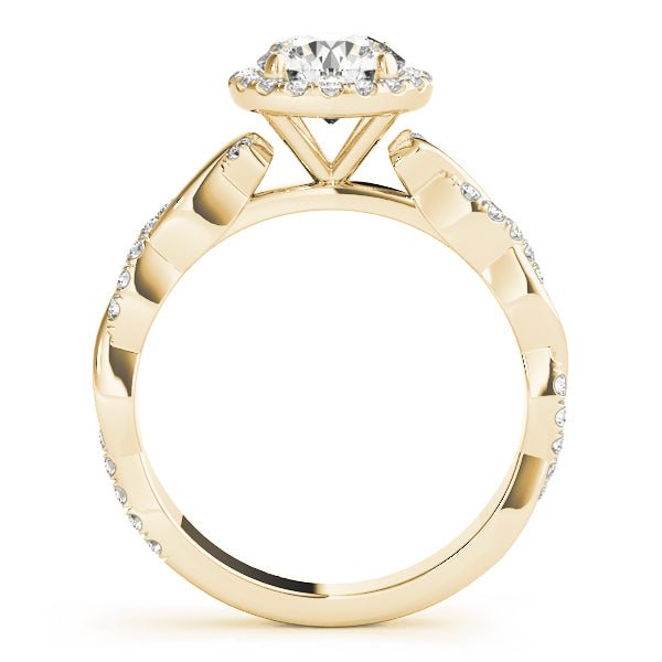 BRAIDED SHANK WITH ROUND HALO HEAD - Diamonds By Rothschild