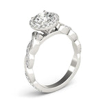 BRAIDED SHANK WITH ROUND HALO HEAD - Diamonds By Rothschild