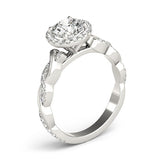 BRAIDED SHANK WITH ROUND HALO HEAD - Diamonds By Rothschild