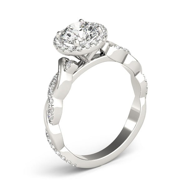 BRAIDED SHANK WITH ROUND HALO HEAD - Diamonds By Rothschild