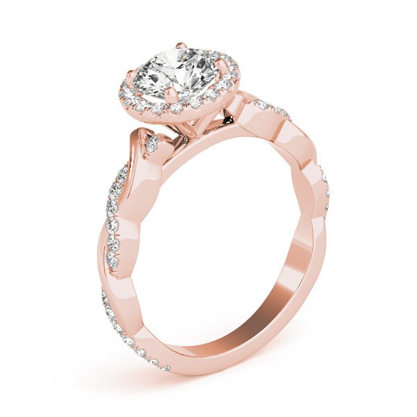 BRAIDED SHANK WITH ROUND HALO HEAD - Diamonds By Rothschild