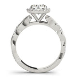 BRAIDED SHANK WITH ROUND HALO HEAD - Diamonds By Rothschild