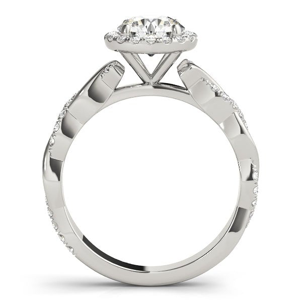BRAIDED SHANK WITH ROUND HALO HEAD - Diamonds By Rothschild