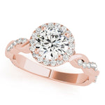 BRAIDED SHANK WITH ROUND HALO HEAD - Diamonds By Rothschild