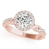 BRAIDED SHANK WITH ROUND HALO HEAD - Diamonds By Rothschild
