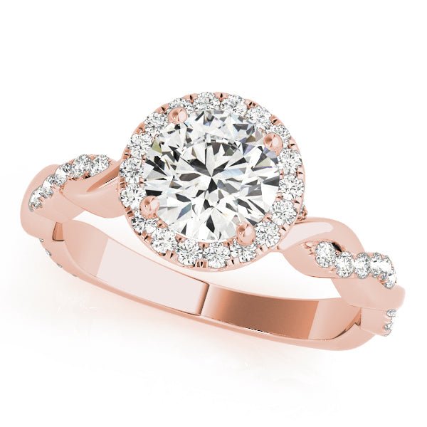 BRAIDED SHANK WITH ROUND HALO HEAD - Diamonds By Rothschild