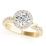 BRAIDED SHANK WITH ROUND HALO HEAD - Diamonds By Rothschild