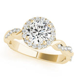 BRAIDED SHANK WITH ROUND HALO HEAD - Diamonds By Rothschild