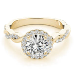 BRAIDED SHANK WITH ROUND HALO HEAD - Diamonds By Rothschild
