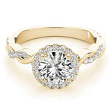 BRAIDED SHANK WITH ROUND HALO HEAD - Diamonds By Rothschild