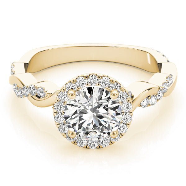 BRAIDED SHANK WITH ROUND HALO HEAD - Diamonds By Rothschild