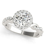 BRAIDED SHANK WITH ROUND HALO HEAD - Diamonds By Rothschild