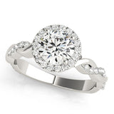 BRAIDED SHANK WITH ROUND HALO HEAD - Diamonds By Rothschild