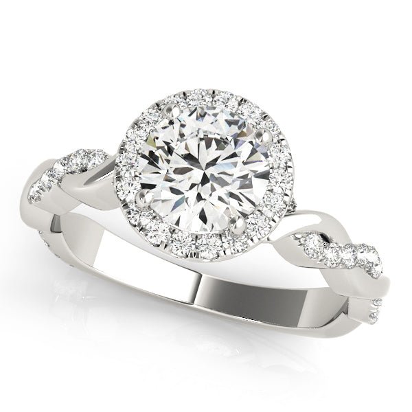 BRAIDED SHANK WITH ROUND HALO HEAD - Diamonds By Rothschild
