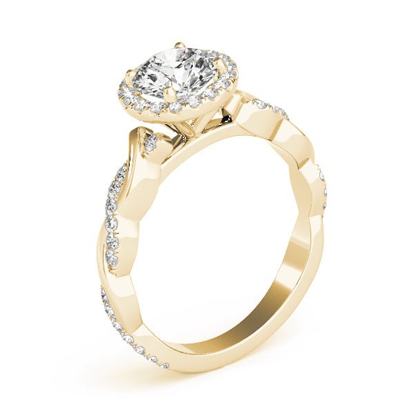 BRAIDED SHANK WITH ROUND HALO HEAD - Diamonds By Rothschild
