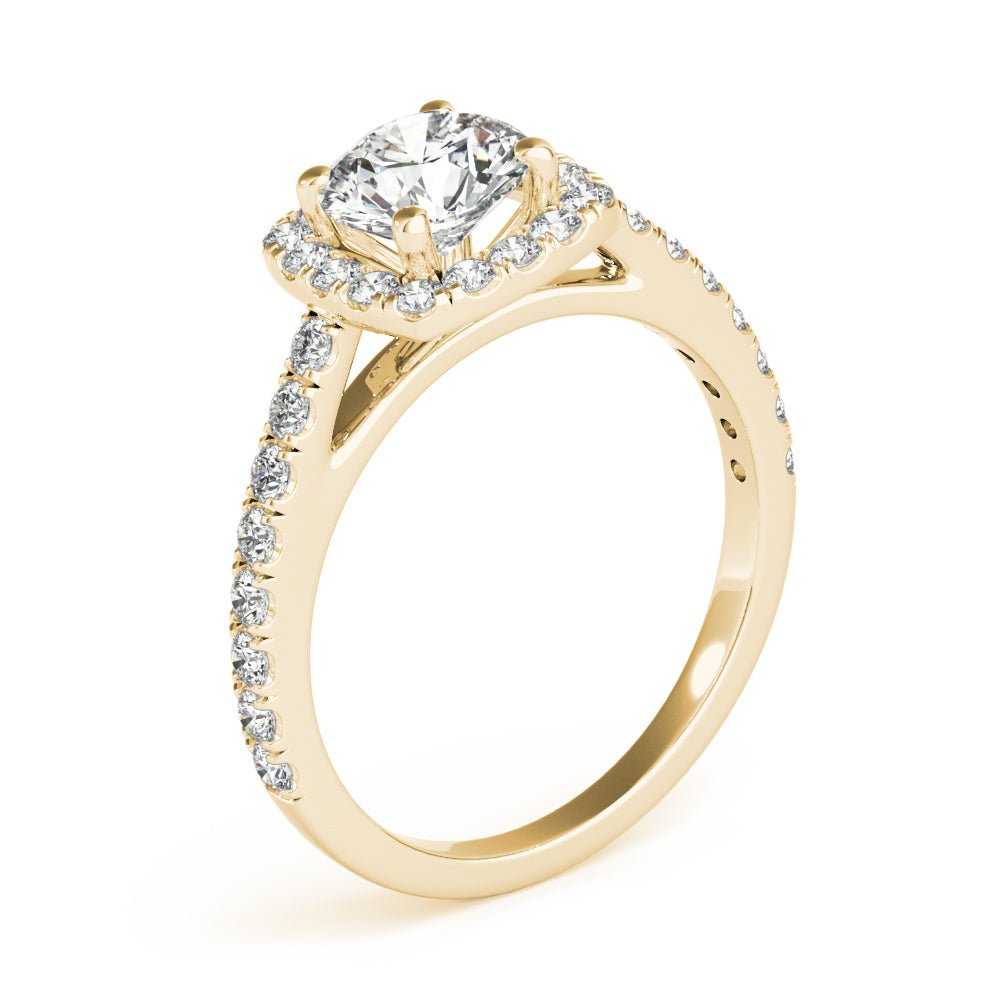 Cathedral Round Halo Engagement Ring - Diamonds By Rothschild