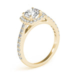 Cathedral Round Halo Engagement Ring - Diamonds By Rothschild