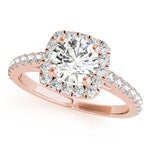 Cathedral Round Halo Engagement Ring - Diamonds By Rothschild