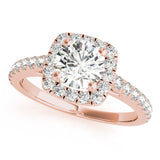 Cathedral Round Halo Engagement Ring - Diamonds By Rothschild