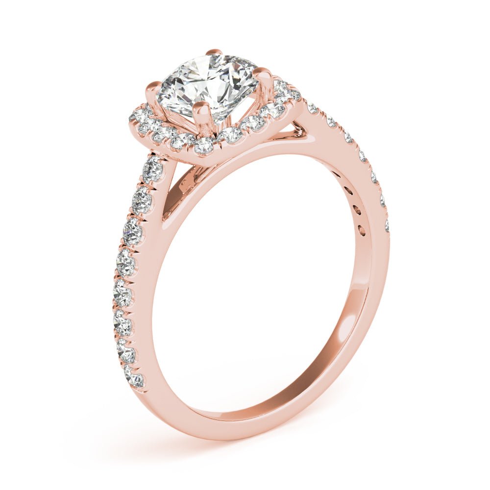 Cathedral Round Halo Engagement Ring - Diamonds By Rothschild