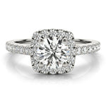 Cathedral Round Halo Engagement Ring - Diamonds By Rothschild