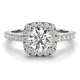 Cathedral Round Halo Engagement Ring - Diamonds By Rothschild
