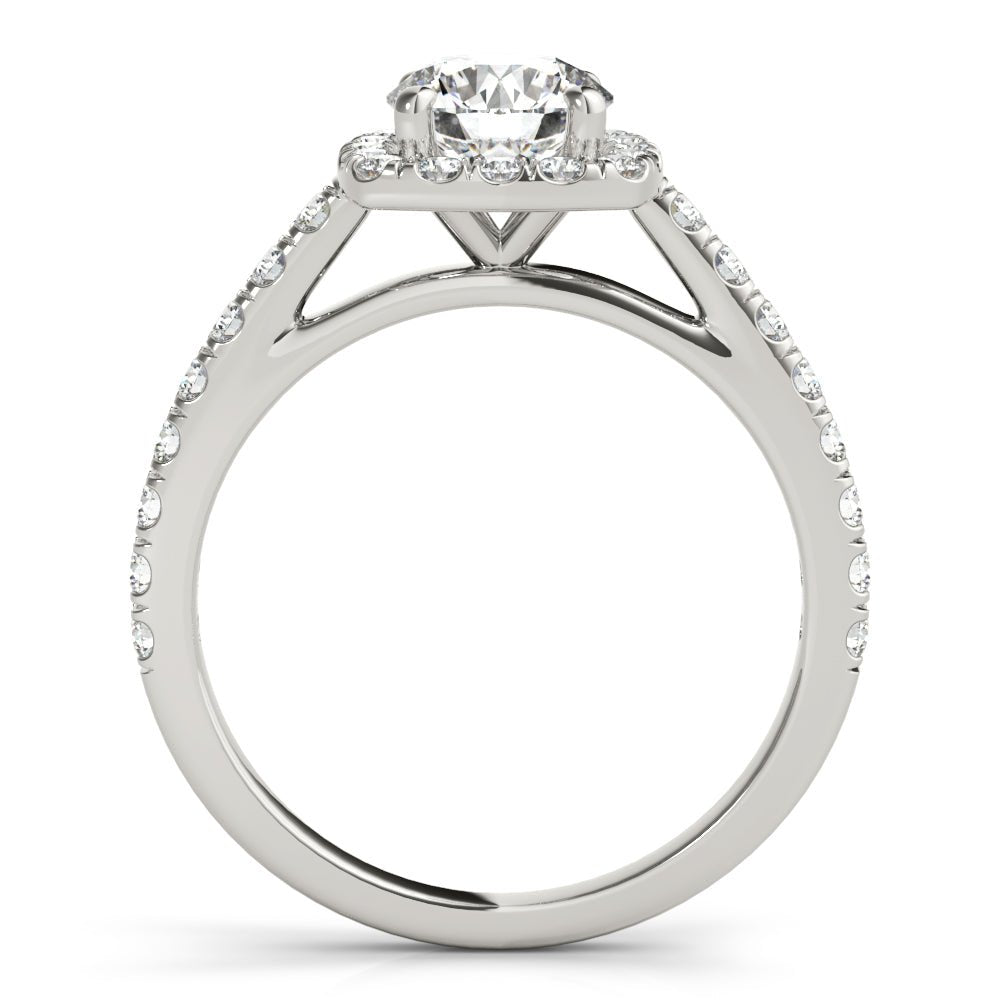 Cathedral Round Halo Engagement Ring - Diamonds By Rothschild