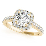 Cathedral Round Halo Engagement Ring - Diamonds By Rothschild