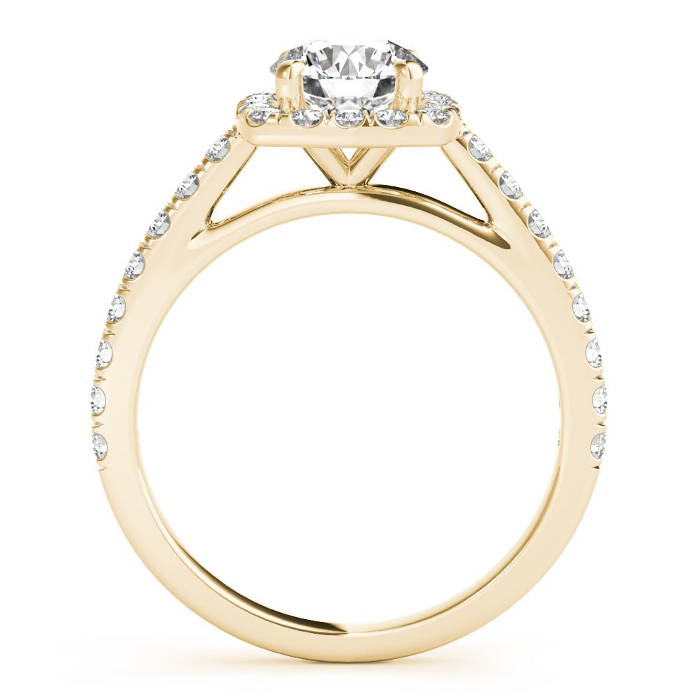 Cathedral Round Halo Engagement Ring - Diamonds By Rothschild