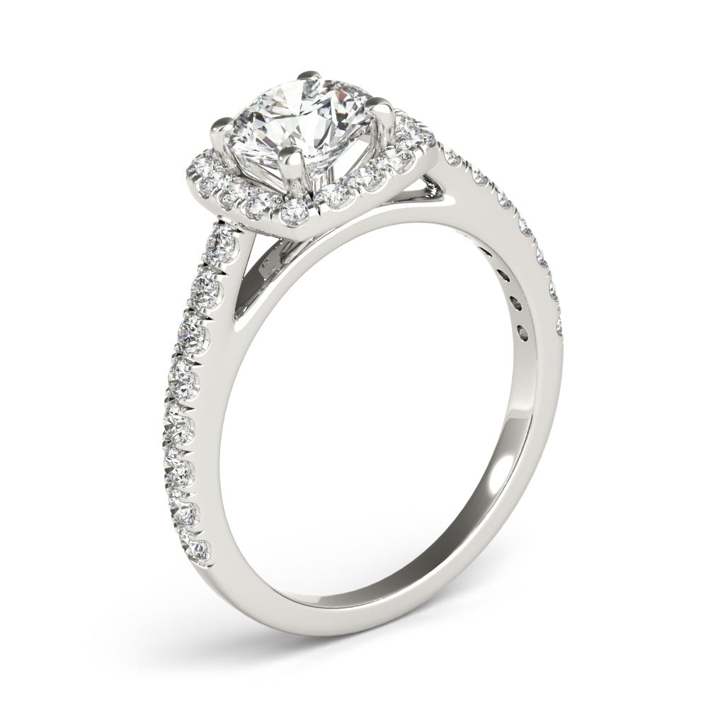 Cathedral Round Halo Engagement Ring - Diamonds By Rothschild