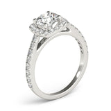 Cathedral Round Halo Engagement Ring - Diamonds By Rothschild