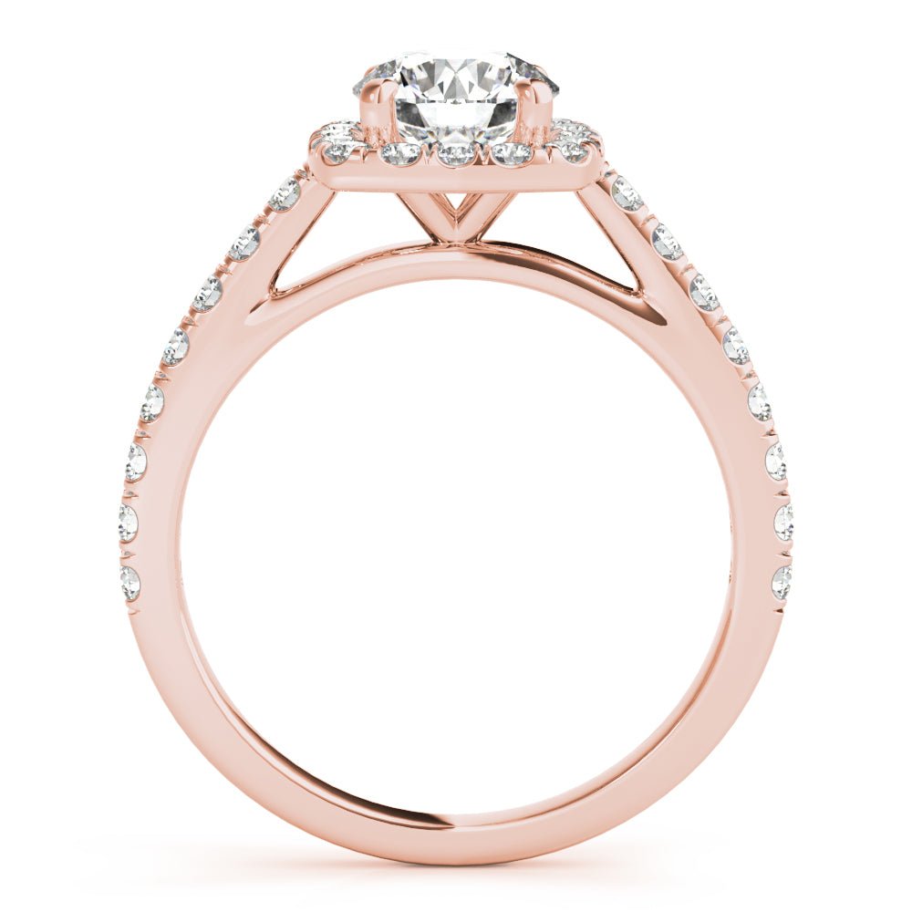 Cathedral Round Halo Engagement Ring - Diamonds By Rothschild