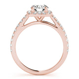 Cathedral Round Halo Engagement Ring - Diamonds By Rothschild