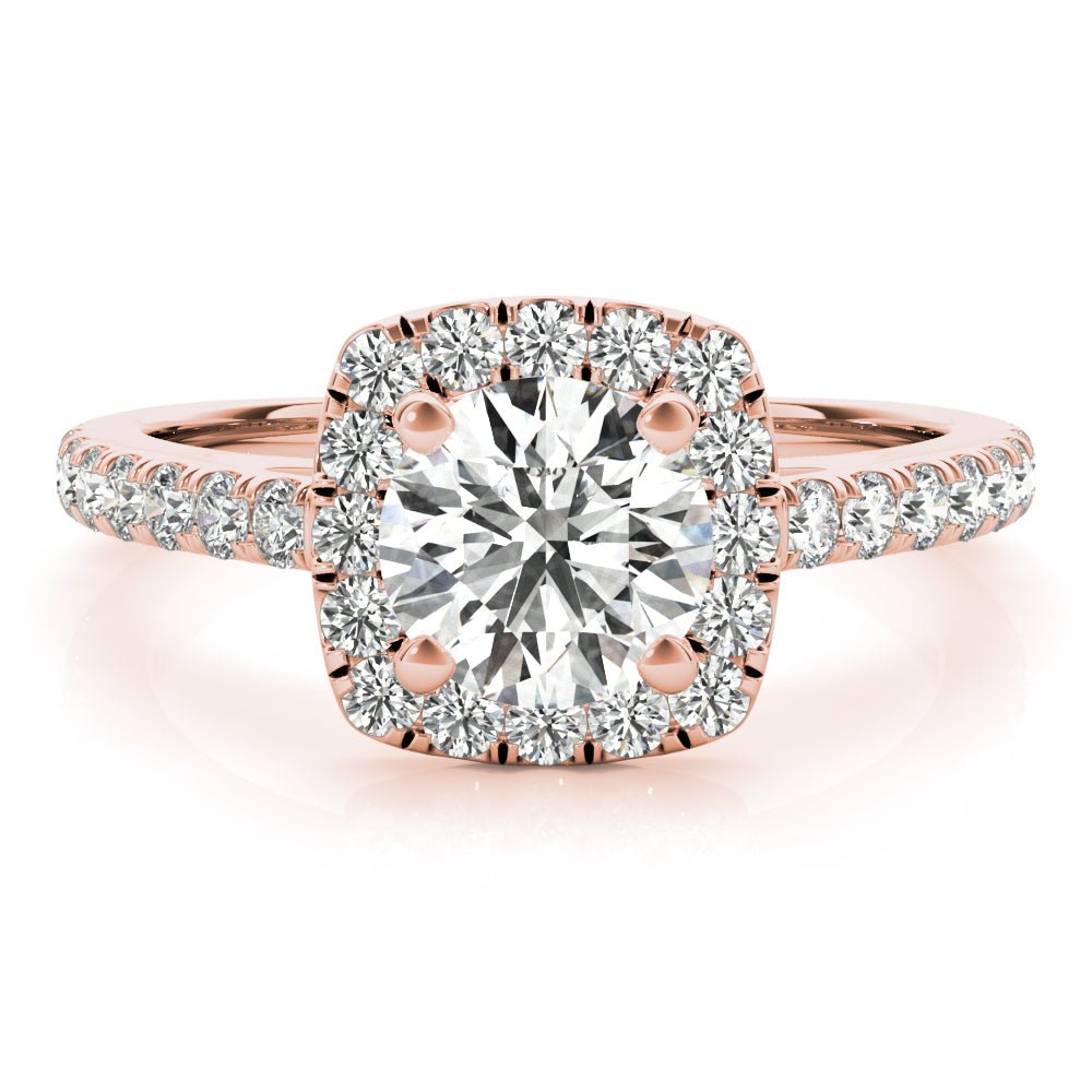 Cathedral Round Halo Engagement Ring - Diamonds By Rothschild