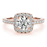 Cathedral Round Halo Engagement Ring - Diamonds By Rothschild