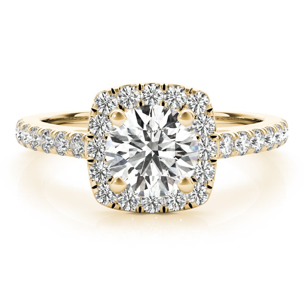 Cathedral Round Halo Engagement Ring - Diamonds By Rothschild