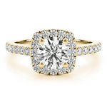 Cathedral Round Halo Engagement Ring - Diamonds By Rothschild