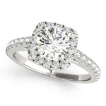 Cathedral Round Halo Engagement Ring - Diamonds By Rothschild