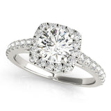Cathedral Round Halo Engagement Ring - Diamonds By Rothschild