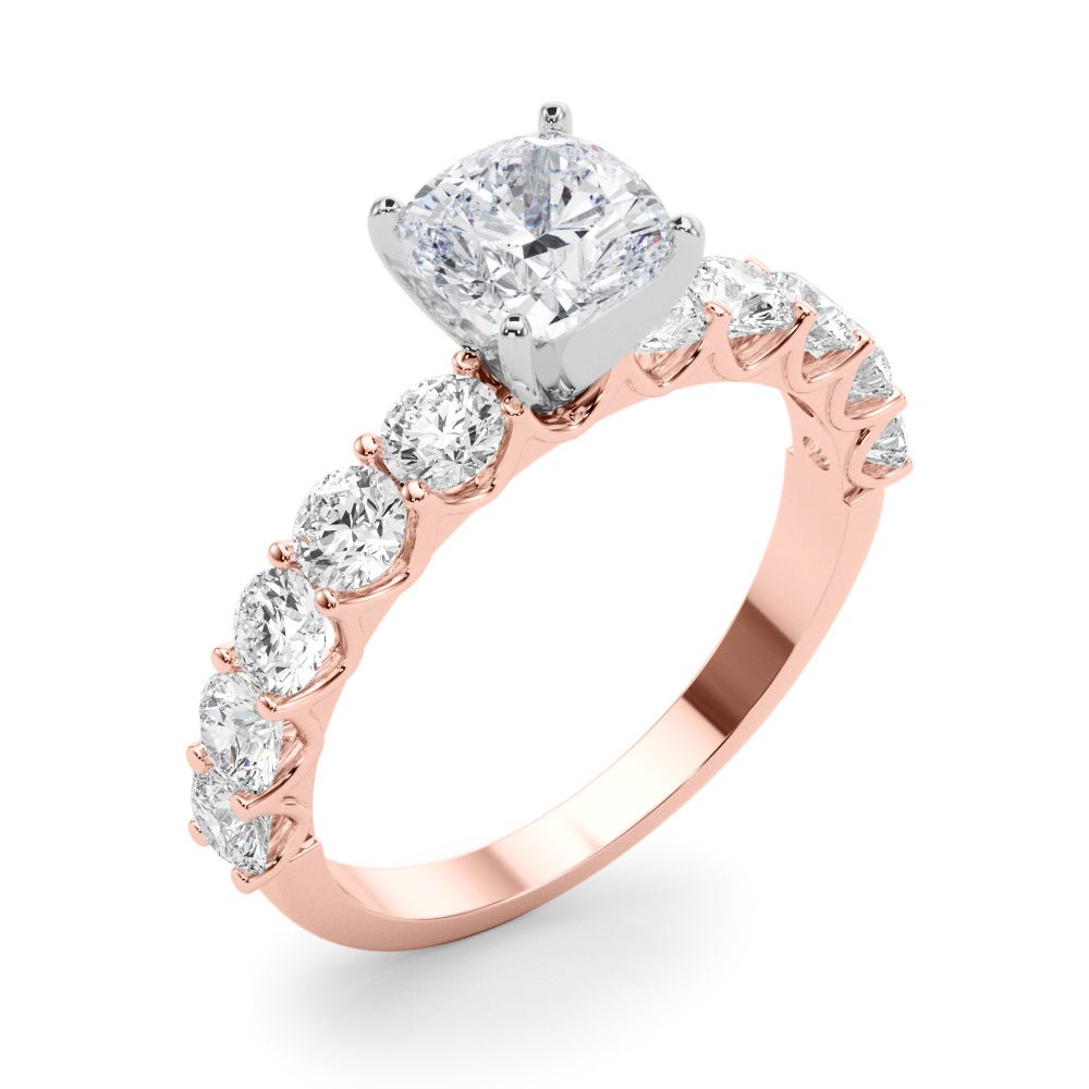 Cushion Center Large Pavé Engagement Ring - Diamonds By Rothschild